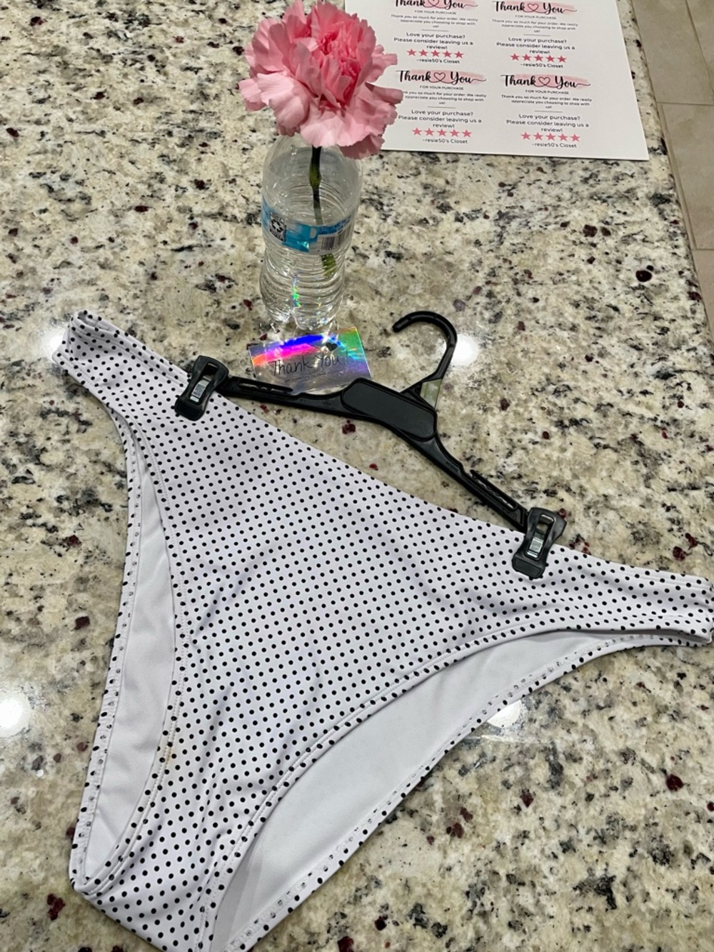 No Boundaries Black & White polka dot New bikini bottoms Sexy Curvy plus SZ 2XL